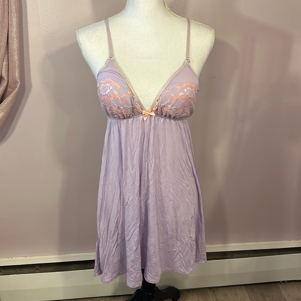 Victoria's Secret Light Purple Babydoll Nightgown with Lace Trim